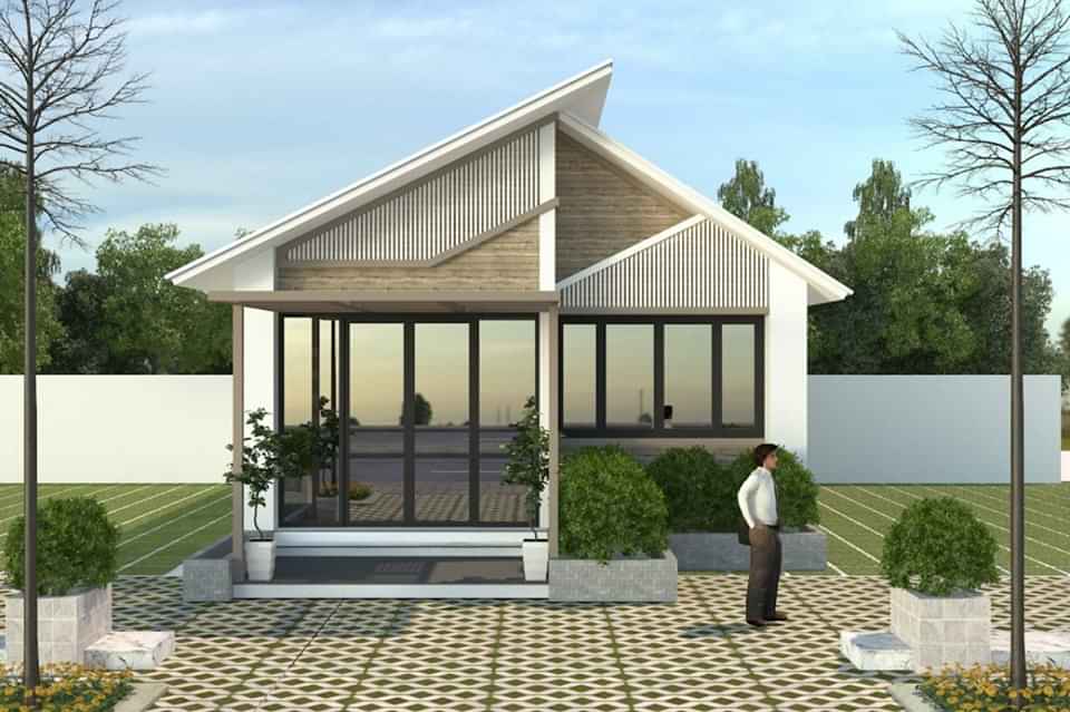 Mẫu nhà cấp 4 mái lệch 02