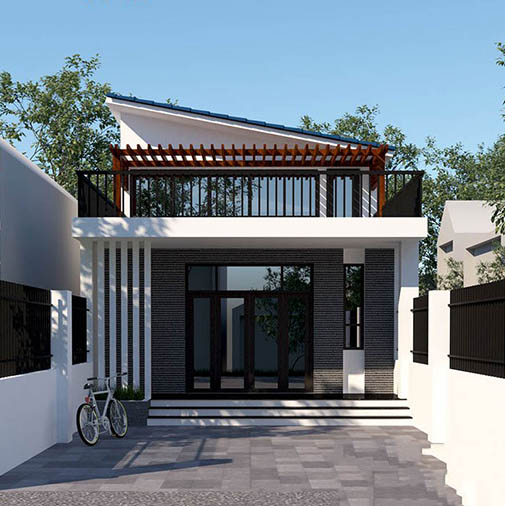Mẫu nhà cấp 4 mái lệch 06