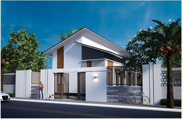 Mẫu nhà cấp 4 mái lệch 04