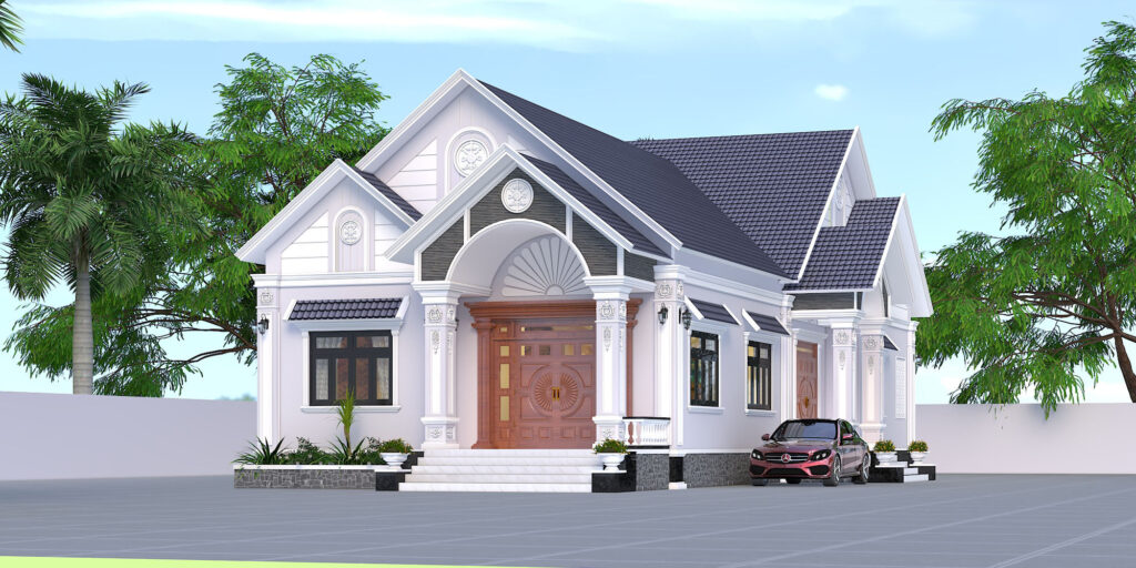 09 Nhà cấp 4 vườn mái Thái diện tích 8x20m