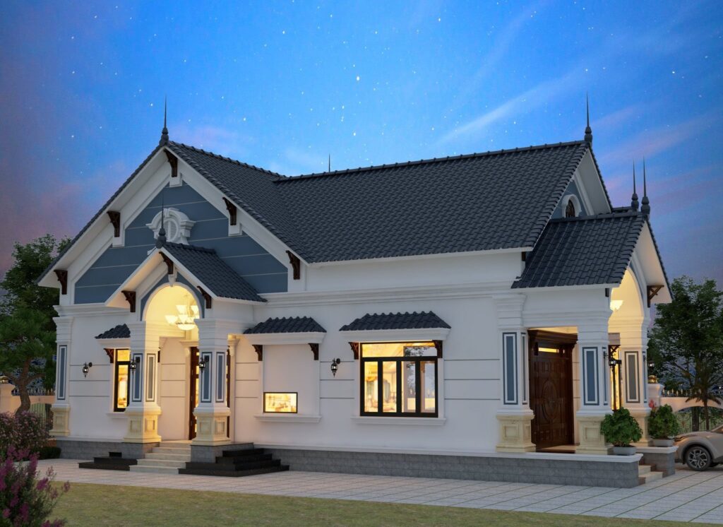 Mẫu Nhà Cấp 4 Mái Thái Diện Tích 6x20m Thiết Kế 3 Phòng Ngủ