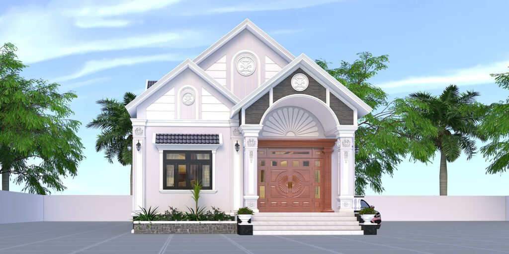 Mẫu Nhà Cấp 4 Mái Thái Diện Tích 6x22m Thiết Kế 3 Phòng Ngủ