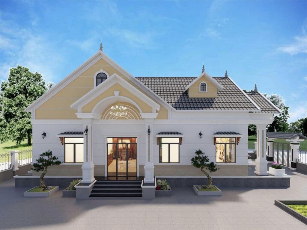 Mẫu Nhà Cấp 4 Mái Thái Diện Tích 7x20m Thiết Kế 3 Phòng Ngủ