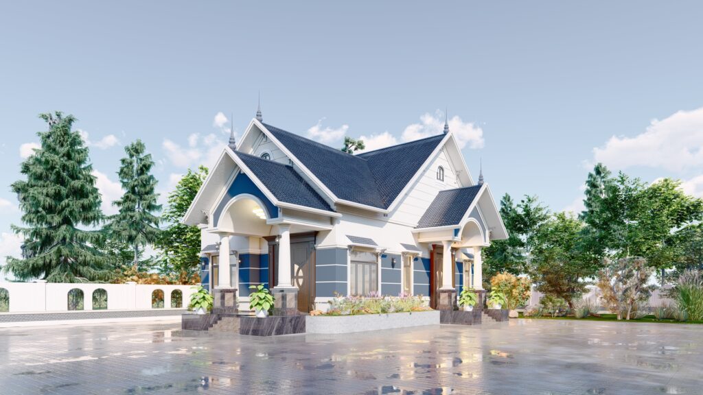 Mẫu Nhà Cấp 4 Mái Thái Diện Tích 6x18m Thiết Kế 3 Phòng Ngủ