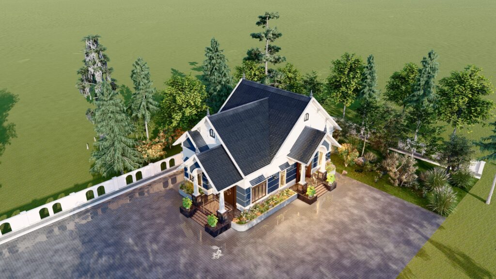 Mẫu Nhà Cấp 4 Mái Thái Diện Tích 6x18m Thiết Kế 3 Phòng Ngủ