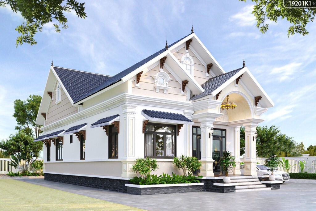 Mẫu Nhà Cấp 4 Mái Thái Diện Tích 7x18m Thiết Kế 3 Phòng Ngủ