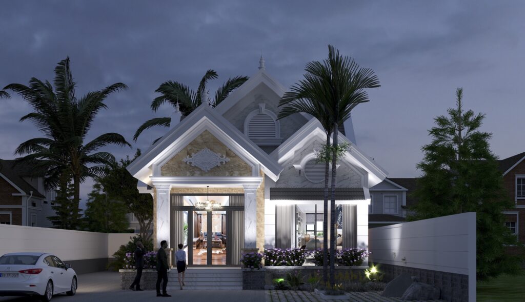 Mẫu Nhà Cấp 4 Mái Thái Diện Tích 7x20m Thiết Kế 3 Phòng Ngủ