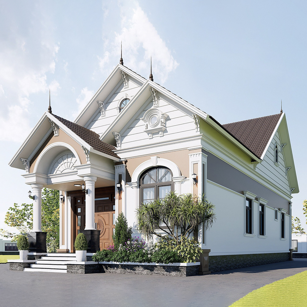 Mẫu Nhà Cấp 4 Mái Thái Diện Tích 8x18m Thiết Kế 3 Phòng Ngủ